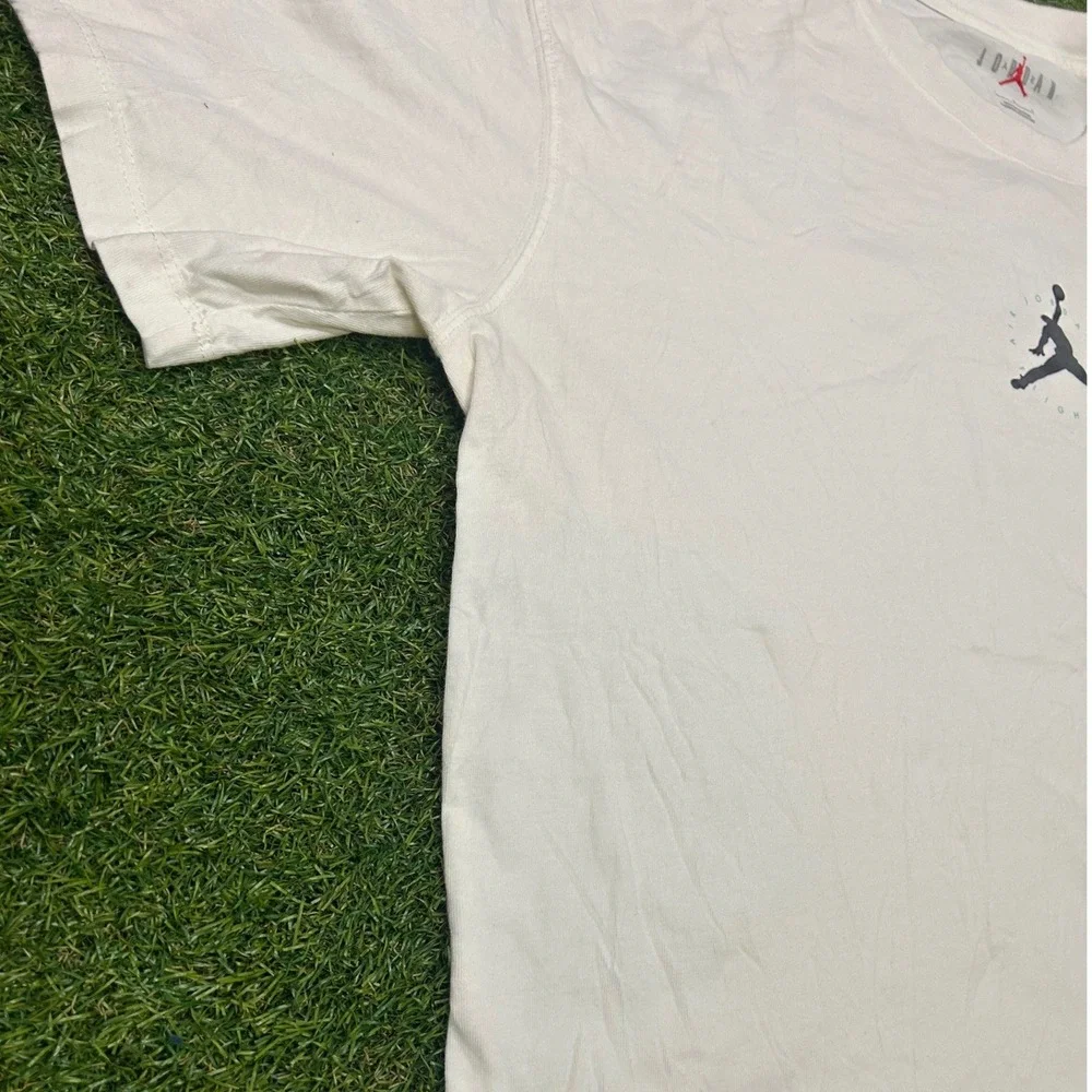 Jordan Flight Club T-Shirt Mens Large Off White Jumpman Logo Short Sleeve Tee